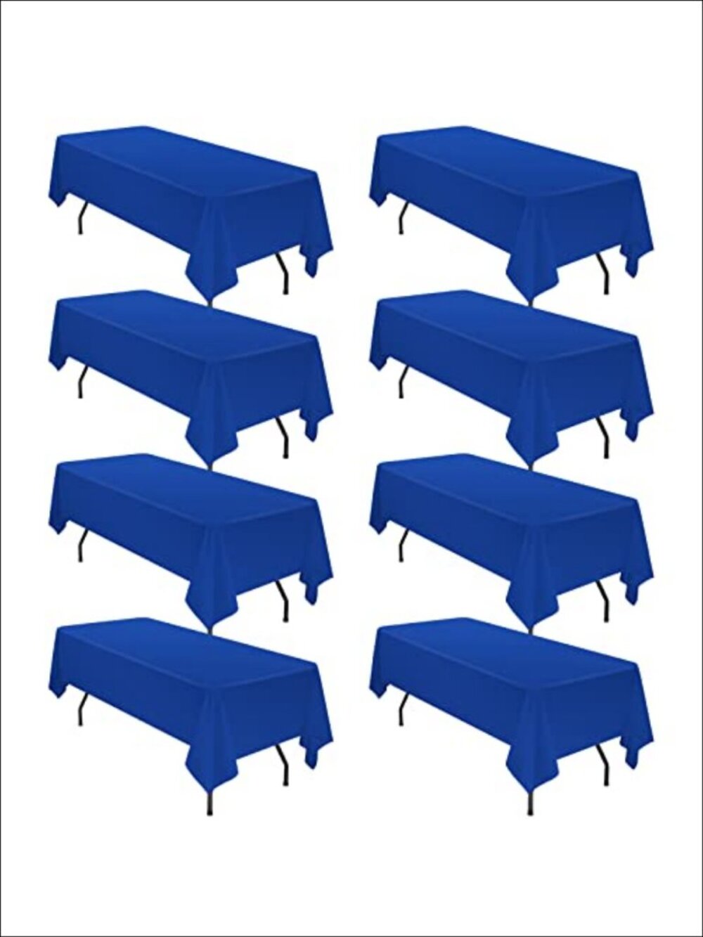 8 Pack Polyester Tablecloths 60x102 Inch for 6Ft Tables Wrinkle Resistant